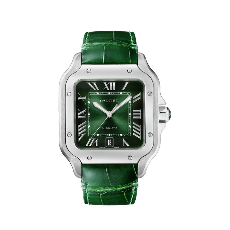 Cartier Santos Green Dial Large Strap