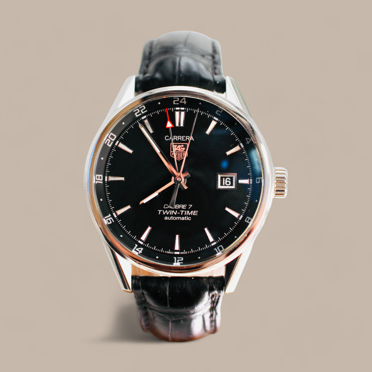 Tag Heuer Carrera Twin Time Black Dial