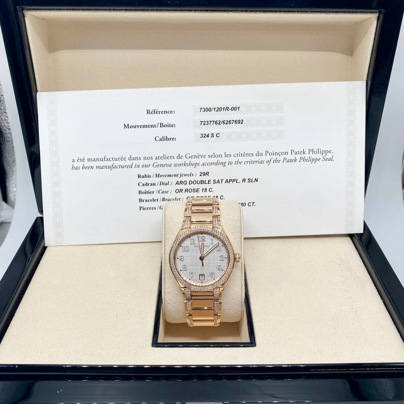 Pre Owned Patek Philippe Dublin | Pre Owned Patek In Rose Gold | Pre Owned Patek Philippe Twenty-4 | Pre Owned Luxury Swiss Watch | High End Pre Owned Watch | Pre Owned Gold Watch With Factory Set Diamonds | 